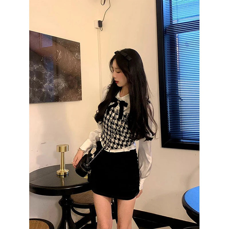 Bow Lace Patchwork Blouse